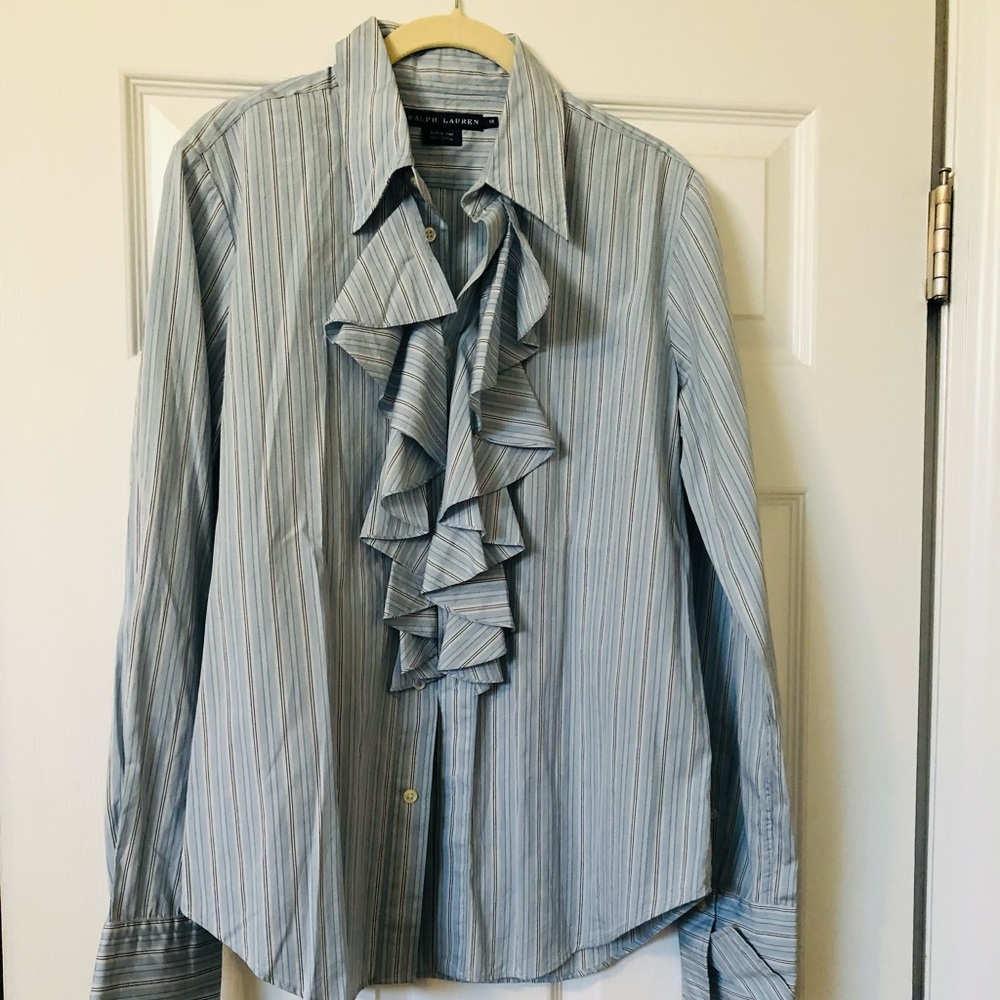 Ralph Lauren ruffled long sleeve shirt.